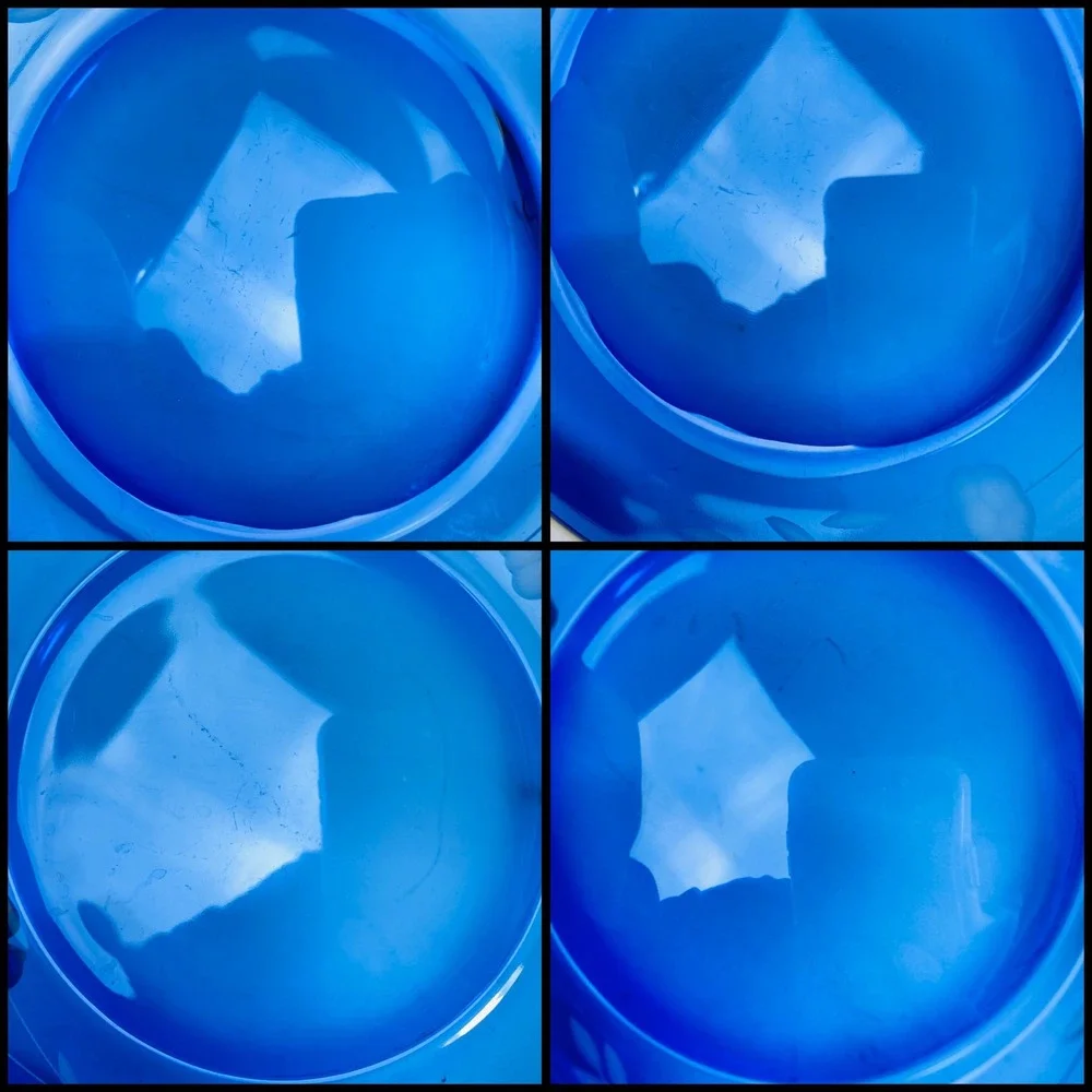 Princess House Heritage Blue Glass 8 Inch Salad Plates Set of 6 Vintage‎ 1974